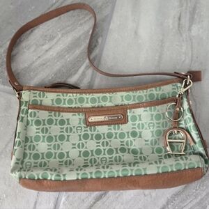 Etienne Aigner Vintage Green Monogram Bag Purse